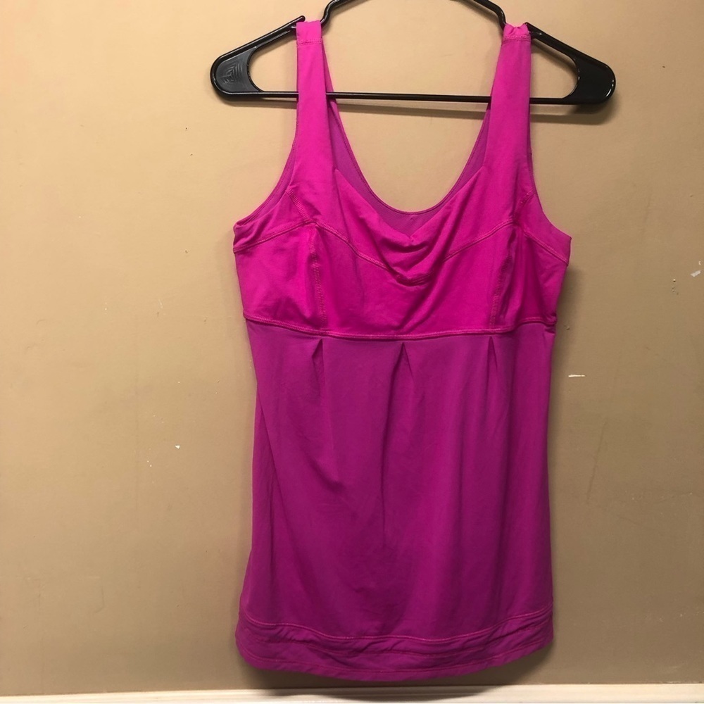 Lululemon Bright Pink Tank Top Pleated Back Size 8 - Picture 1 of 5